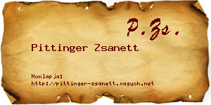 Pittinger Zsanett névjegykártya