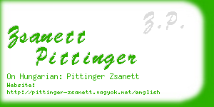 zsanett pittinger business card